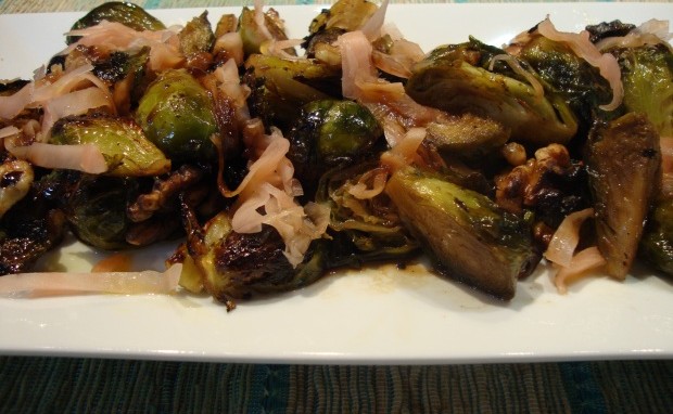 Brussels-sprouts with Pickled (Sushi) Ginger