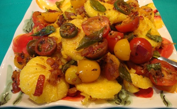 Warm Polenta and Heirloom Tomato Salad