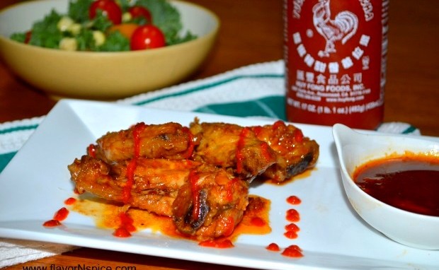 Sweet and Spicy Chicken Wings With Sriracha and Maple Syrup