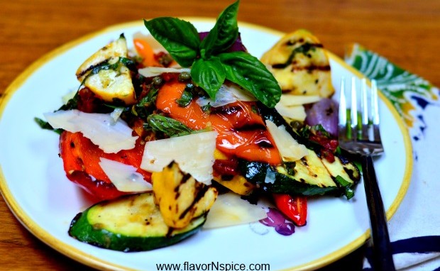 Grilled Fall Vegetables Topped With A Fresh Herb Gremolata