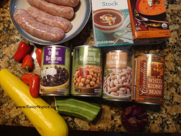 sausage, beans and veggie soup-3