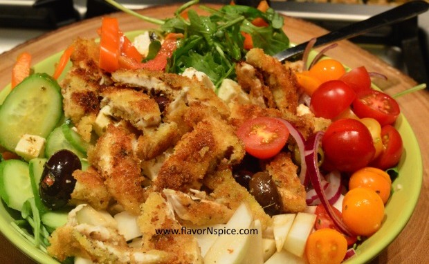 No-fry Super Crispy Chicken Salad