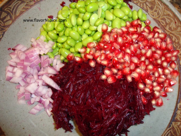 Edamame, Beets and Pomegranate Salad-5